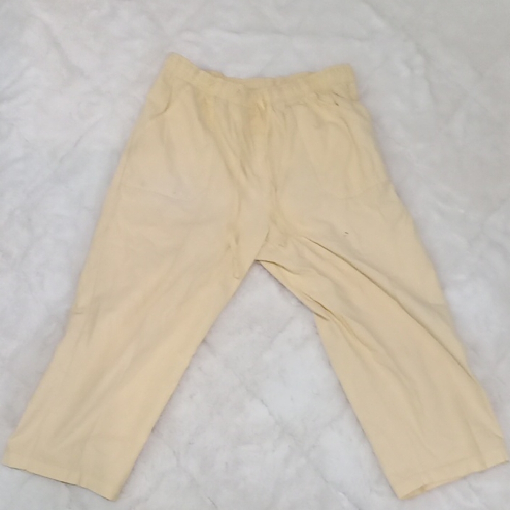 Basic Editions Womans Yellow Casual Pants
